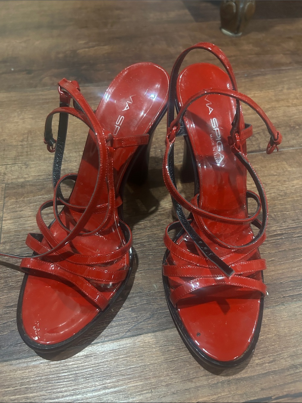 Via Spiga Red Patent leather Strappy High Heels